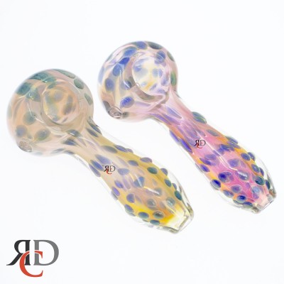 GLASS PIPE GOLD FUMED & DOT ART GP5096 1CT GLASS PIPE GOLD FUMED & DOT ART GP5096 1CT